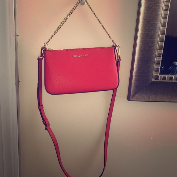 NWT MICHAEL KORS MED ZIP POUCHETTE MANDARIN - Picture 2 of 5